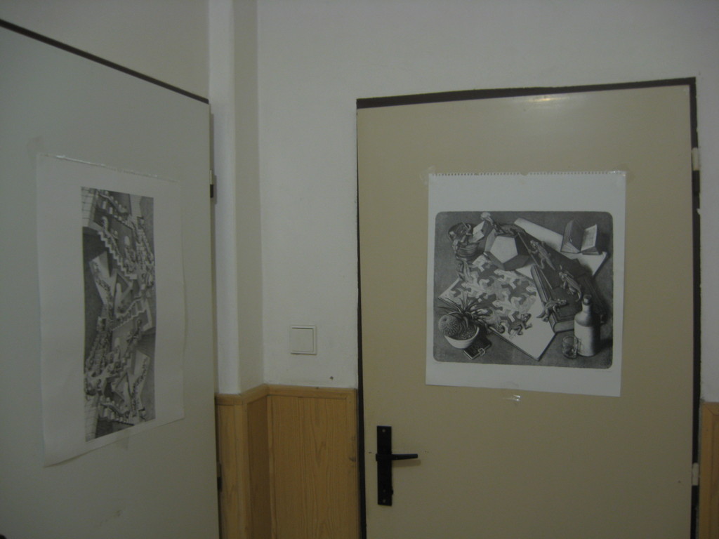 Escherovy obrázky na dveřích