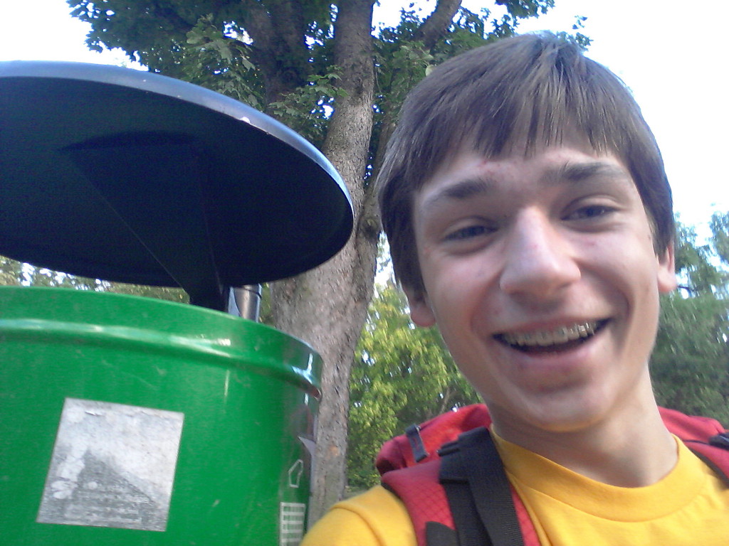 Selfie s odpadkovým košem
