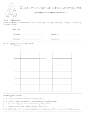 Startovní formulář